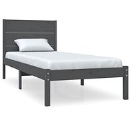 Rám postele šedý masivní dřevo 90 × 190 cm Single, 3104120 - Rám postele