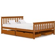 Bed frame 4 drawers honey brown solid pine 140x200 cm - Bed Frame