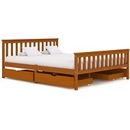 Bed frame 4 drawers honey brown solid pine 160x200 cm - Bed Frame