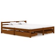 Bed frame 4 drawers honey brown solid pine 180x200 cm - Bed Frame