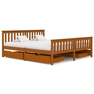 Bed frame 4 drawers honey brown solid pine 180x200 cm - Bed Frame