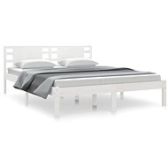Rám postele bílý masivní dřevo 150 × 200 cm King Size, 3104224 - Rám postele