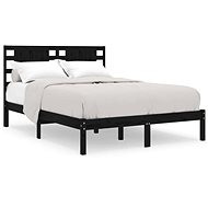 Rám postele černý masivní dřevo 180 × 200 cm Super King, 3104237 - Postel