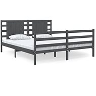 Rám postele šedý masivní borovice 140 × 190 cm, 3104265 - Rám postele