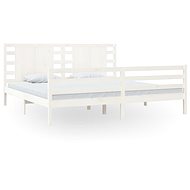 Rám postele bílý masivní borovice 200 × 200 cm, 3104304 - Postel