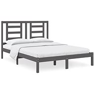 Rám postele šedý masivní borovice 140 × 190 cm, 3104330 - Rám postele
