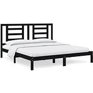 Rám postele černý masivní dřevo 180 × 200 cm Super King, 3104367 - Postel