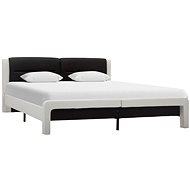 Bed frame black and white faux leather 160x200 cm - Bed Frame