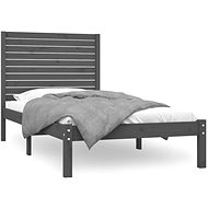 Rám postele šedý masivní dřevo 100 × 200 cm, 3104600 - Postel
