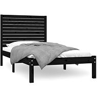 Rám postele černý masivní dřevo 100 × 200 cm, 3104602 - Postel