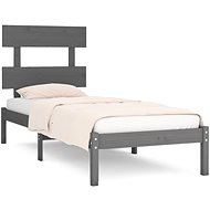 Rám postele šedý masivní dřevo 75 × 190 cm Small Single, 3104635 - Rám postele