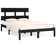 Rám postele černý masivní dřevo 200 × 200 cm, 3104697 - Postel