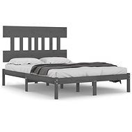 Rám postele šedý masivní dřevo 140 × 200 cm, 3104740 - Postel