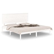 Rám postele bílý masivní dřevo 150 × 200 cm King Size, 3104809 - Rám postele
