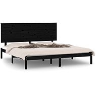 Rám postele černý masivní dřevo 150 × 200 cm King Size, 3104812 - Rám postele