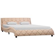 Cappuccino bed frame faux leather 160x200 cm - Bed Frame