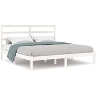 White solid wood bed frame 180 × 200 cm Super King, 3104949 - Bed