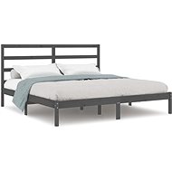 Rám postele šedý masivní borovice 200 × 200 cm, 3104955 - Postel