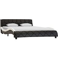 Bed frame black and white faux leather 140x200 cm - Bed Frame