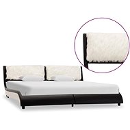 Bed frame black and white faux leather 160x200 cm - Bed Frame