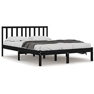 Rám postele černý masivní borovice 135 × 190 cm Double, 3105050 - Rám postele