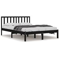 Rám postele černý masivní borovice 140 × 190 cm, 3105055 - Rám postele