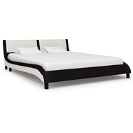 Bed frame black and white faux leather 180x200 cm - Bed Frame