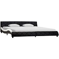 Bed frame black and white faux leather 180x200 cm - Bed Frame