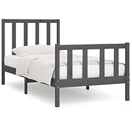 Rám postele šedý masivní dřevo 90 × 190 cm Single, 3105192 - Rám postele