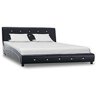 Bed frame black faux leather 140x200 cm - Bed Frame