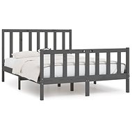 Rám postele šedý masivní dřevo 140 × 190 cm, 3105207 - Rám postele