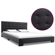 Bed frame black faux leather 140x200 cm - Bed Frame