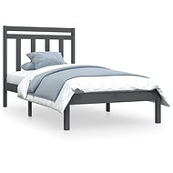 Rám postele šedý masivní dřevo 90 × 190 cm Single, 3105217 - Rám postele