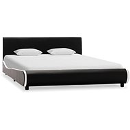 Bed frame black faux leather 140x200 cm - Bed Frame
