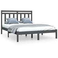 Rám postele sivý masívne drevo 160 × 200 cm, 3105262 - Rám postele