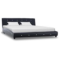 Bed frame black faux leather 160x200 cm - Bed Frame