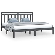 Rám postele šedý masivní dřevo 200 × 200 cm, 3105272 - Postel