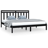 Rám postele černý masivní dřevo 200 × 200 cm, 3105274 - Postel