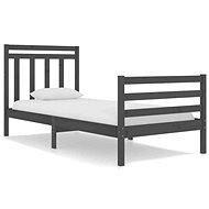 Rám postele šedý masivní dřevo 75 × 190 cm Small Single, 3105277 - Rám postele