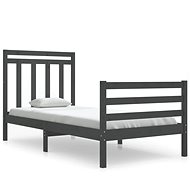 Rám postele šedý masivní dřevo 90 × 190 cm Single, 3105282 - Rám postele