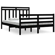Rám postele černý masivní dřevo 135 × 190 cm Double, 3105294 - Rám postele