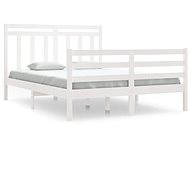 Rám postele bílý masivní dřevo 140 × 190 cm, 3105296 - Rám postele