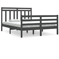 Rám postele šedý masivní dřevo 140 × 190 cm, 3105297 - Rám postele