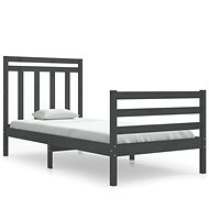 Rám postele šedý masivní dřevo 90 × 200 cm, 3105302 - Postel