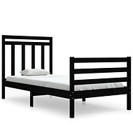 Rám postele černý masivní dřevo 90 × 200 cm, 3105304 - Postel