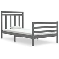Rám postele šedý masivní dřevo 100 × 200 cm, 3105307 - Postel