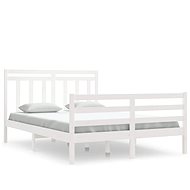 Rám postele bílý masivní dřevo 140 × 200 cm, 3105316 - Postel