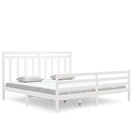 Rám postele bílý masivní dřevo 180 × 200 cm Super King, 3105331 - Postel