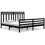 Rám postele černý masivní dřevo 180 × 200 cm Super King, 3105334 - Postel
