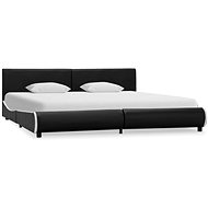 Bed frame black faux leather 180x200 cm - Bed Frame